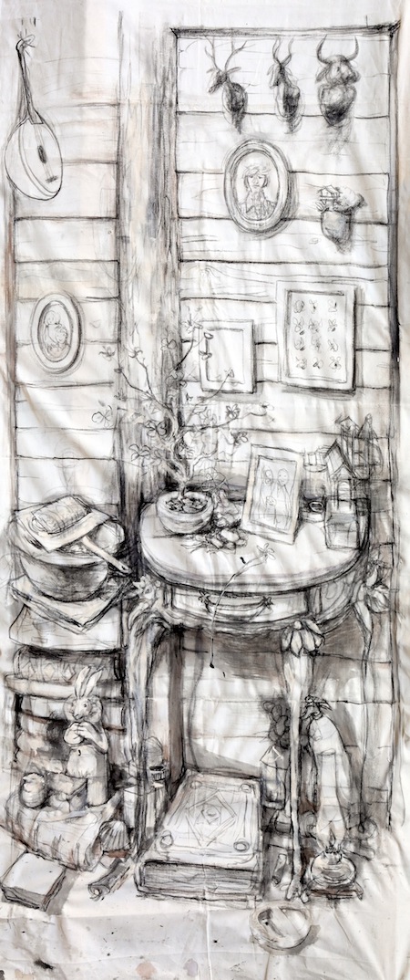 Cabane affable, dessin des fonds