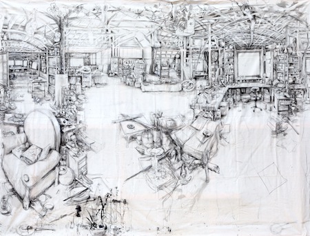 Cabane affable, dessin des fonds